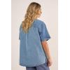 image:imageNasty Gal Womens Denim Short Sleeve Oversized ShirtVintage Wash