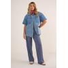image:imageNasty Gal Womens Denim Short Sleeve Oversized ShirtVintage Wash