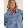 image:imageNasty Gal Womens Denim Short Sleeve Oversized ShirtVintage Wash