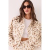 image:imageNasty Gal Deer Print Ovoid Cropped Denim JacketCream