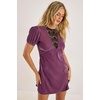 image:imageNasty Gal Velvet Lace Insert Puff Sleeve Mini DressMauve