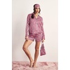 image:imageNasty Gal Satin Stripe Bow Print 6pc Pajama SetPink