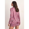image:imageNasty Gal Satin Stripe Bow Print 6pc Pajama SetPink