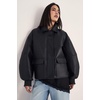 image:imageNasty Gal Oversized Longline Faux Leather Bomber JacketBlack