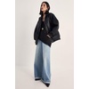 image:imageNasty Gal Oversized Longline Faux Leather Bomber JacketBlack