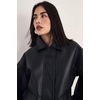 image:imageNasty Gal Oversized Longline Faux Leather Bomber JacketBlack