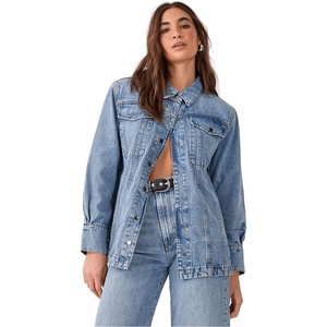 image:imageNasty Gal Denim Shoulder Pad ShirtVintage Blue
